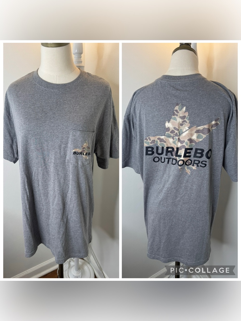 Burlebo Men’s L Grey Short Sleeve T Shirt Top Shirt